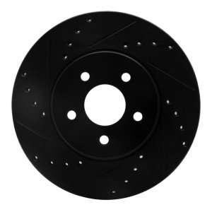 Ford Mondeo Brake Rotor (1) - Front Left - R1 Concepts - Drilled & Slotted - Black - `01-`08